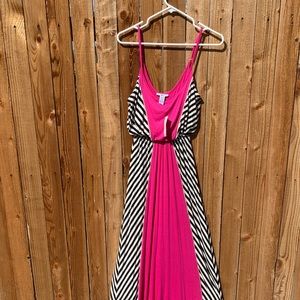 Brand New pink and black pattern maxi dress